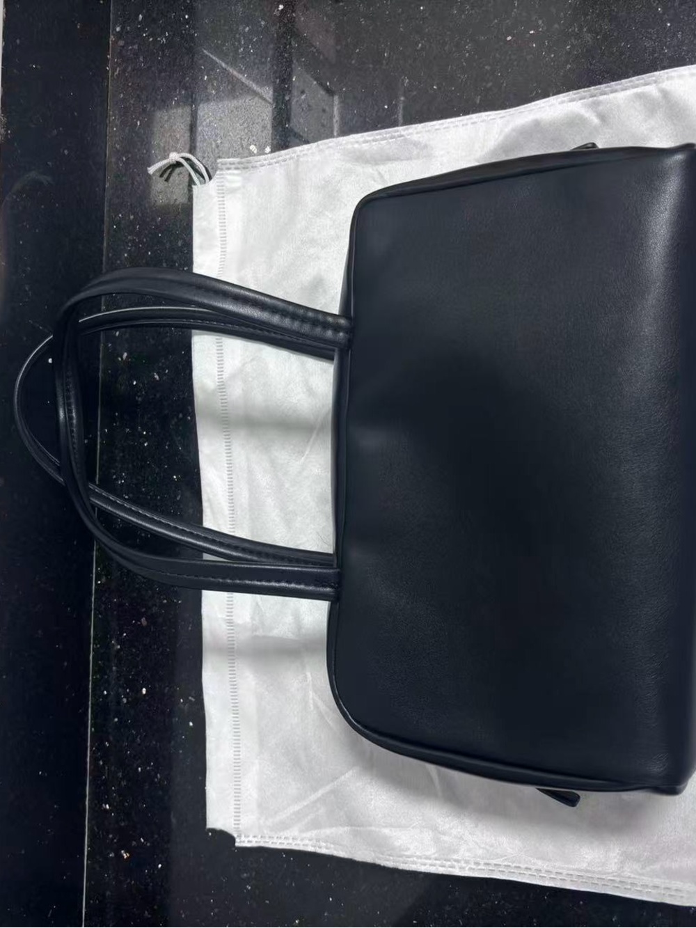 The Row Black Smooth Leather Shoulder Bag